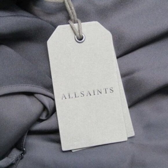 NEW ALLSAINTS Womens Midi Slip Dress Black Hadley Cowl Neck Sleeveless - Picture 2 of 9